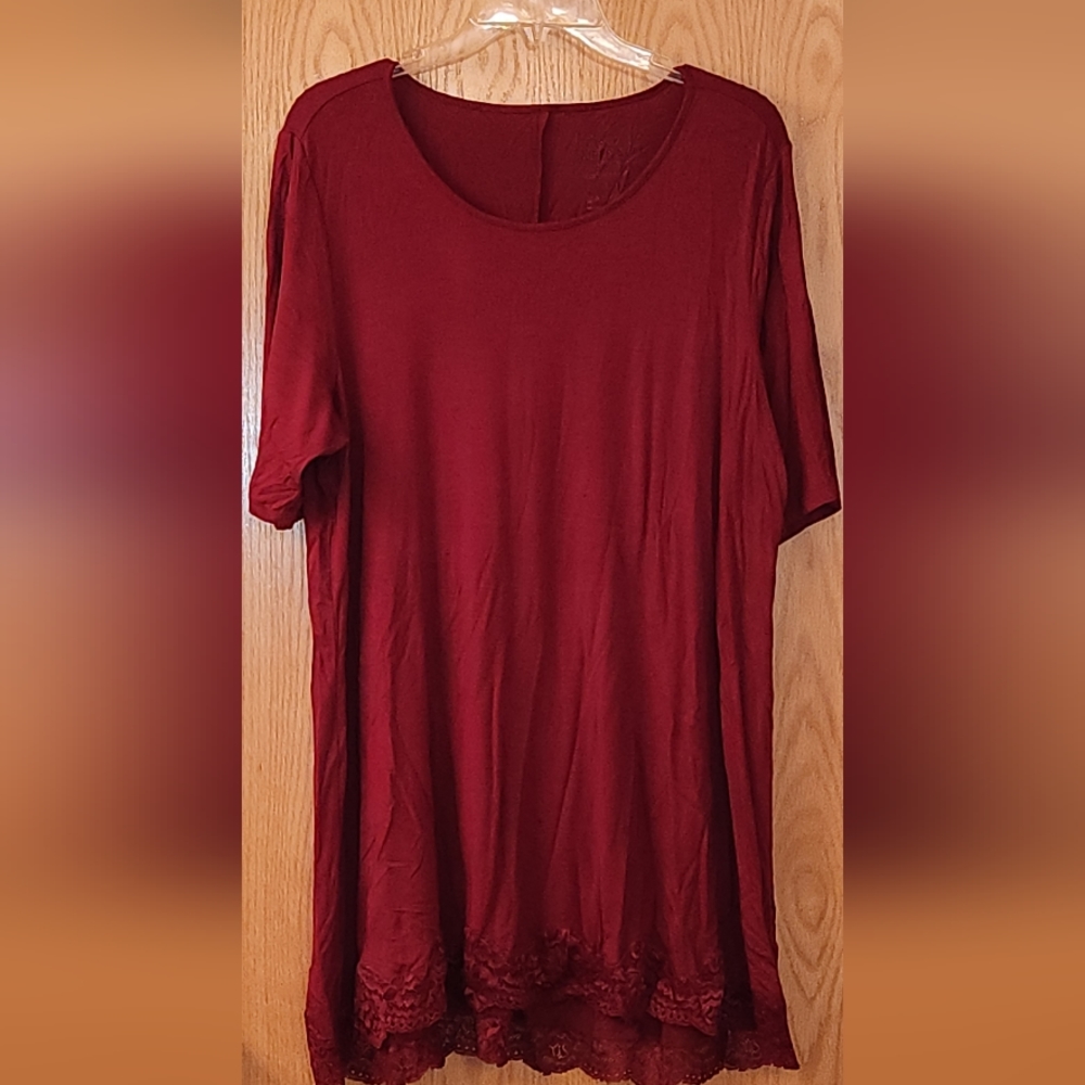 Long red tunic top